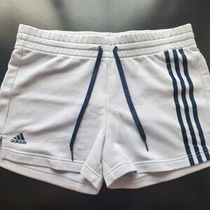 adidas x Zoe Saldana Aeroready Shorts 3-stripes halo blue SZ Medium drawstring